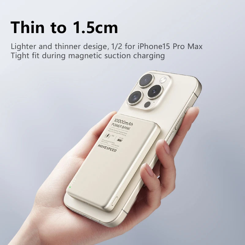 MOVESPEED S10 10000mAh PD20W  Ultra-thin Titanium Magnetic Power Bank