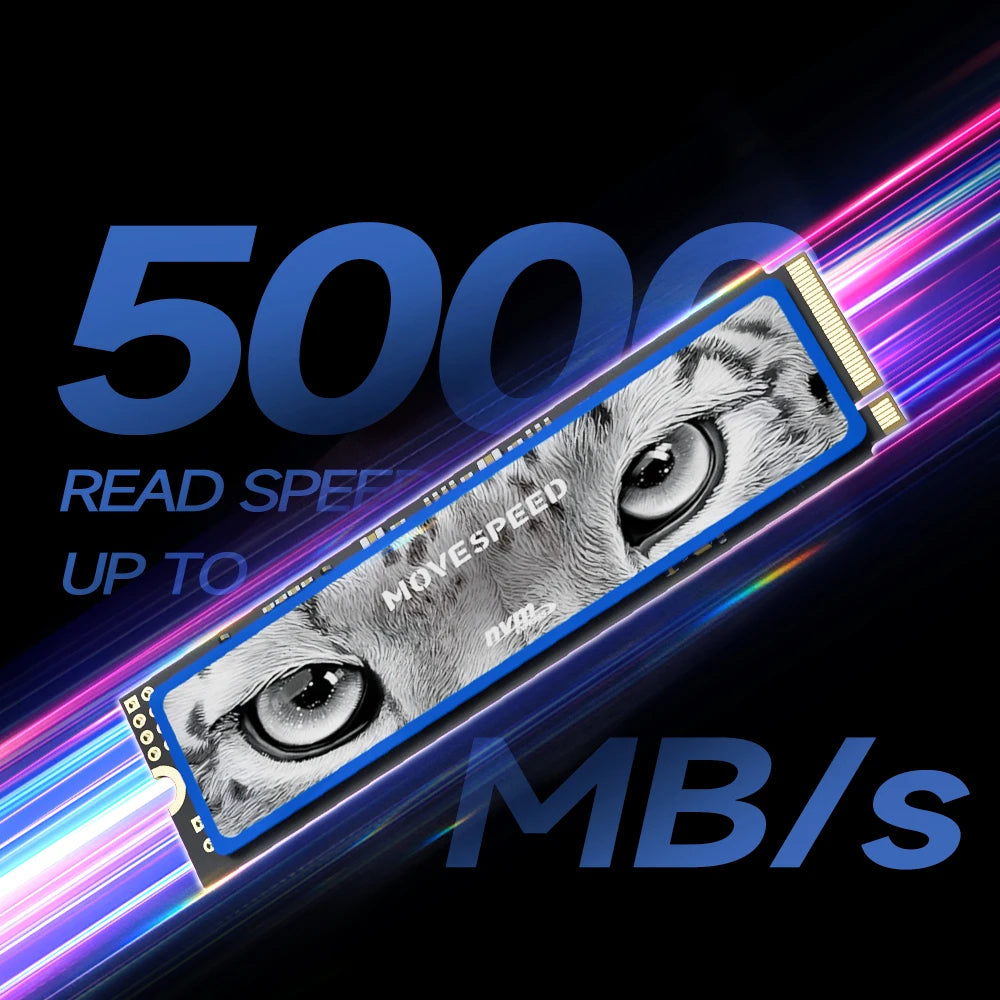 BEWEGUNGSGESCHWINDIGKEIT Snow Leopard 5000 MB/s PCIe 4.0 NVMe M.2 1/2 TB SSD 