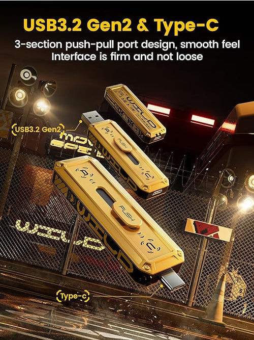 MOVE SPEED WD10 128GB-2TB 1000MB/s Read/Write Speed, USB 3.2 Gen2+Type